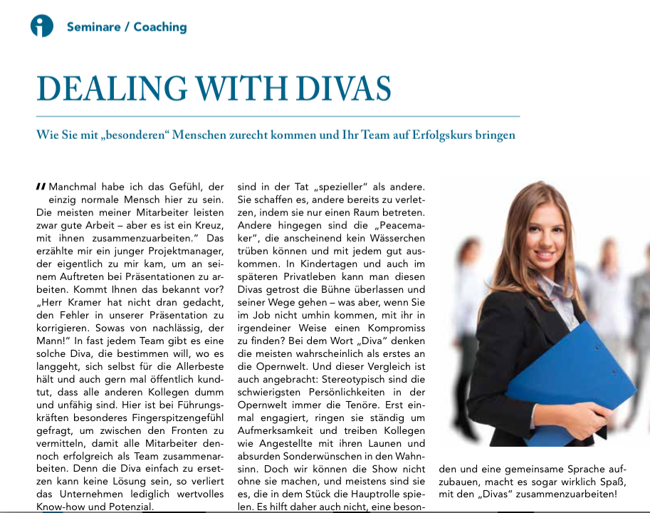 Dealing with Divas- Wie Sie mit besonderen Menschen zrecht kommen und Ihr Teams auf Erfolgskurs bringen